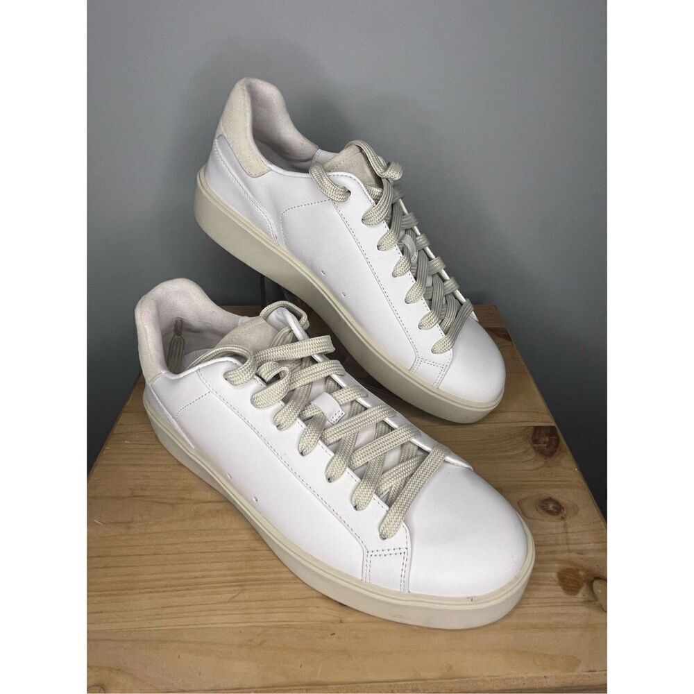 Vince Men's Travis‎ Lace Up Low Top Sneaker Athletic Shoes White Size 7.5